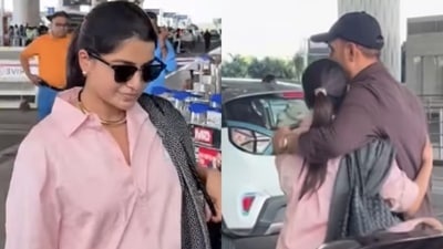 Raj Nidimoru drops off pregnant wife Samantha Ruth Prabhu at airport, Raj Nidimoru drops off pregnant wife Samantha Ruth Prabhu at airport,