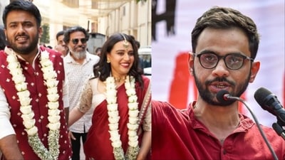 Swara Bhasker and Fahad Ahmad's love story has a Umar Khalid connection. (Pic: PTI, Swara/Instagram) Swara Bhasker and Fahad Ahmad's love story has a Umar Khalid connection. (Pic: PTI, Swara/Instagram)