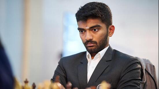 D Gukesh competes at the chess Olympiad. (Rafal Oleksiewicz/FIDE)