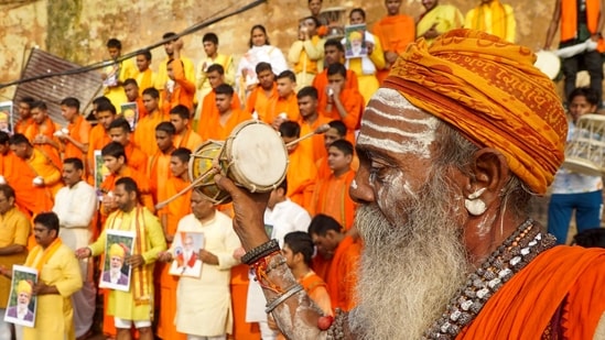 People offer prayers at the Ahilyabai Ghat on Prime Minister Narendra Modi's birthday, in Varanasi. People offer prayers at the Ahilyabai Ghat on Prime Minister Narendra Modi's birthday, in Varanasi.