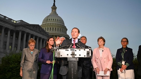 US Sen. Richard Blumenthal (D-CT) speaks after the House passed further sanctions on Russia on Capitol Hill on September 16, 2026 in Washington, DC. (AFP)
