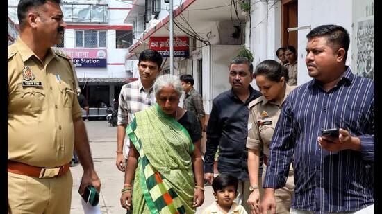 Vishal Jayesh Bhai taking his mother back home to Gujarat from Lucknow after he was reunited with her. (Sourced)