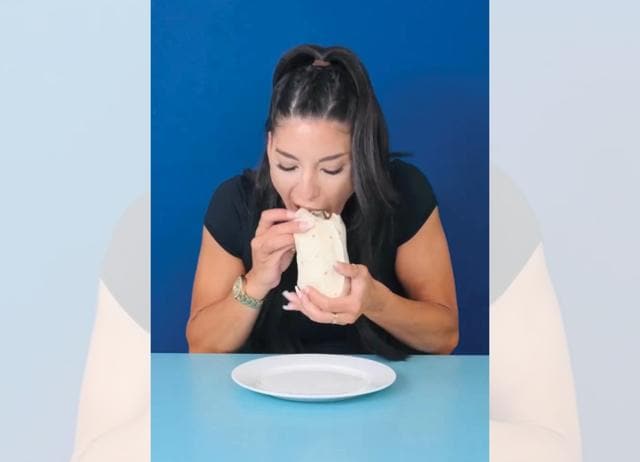 Leah Shutkever devoured a burrito in 30.75 seconds, setting a Guinness World Record. (INSTAGRAM/@SHUTKEVEROFFICIAL)