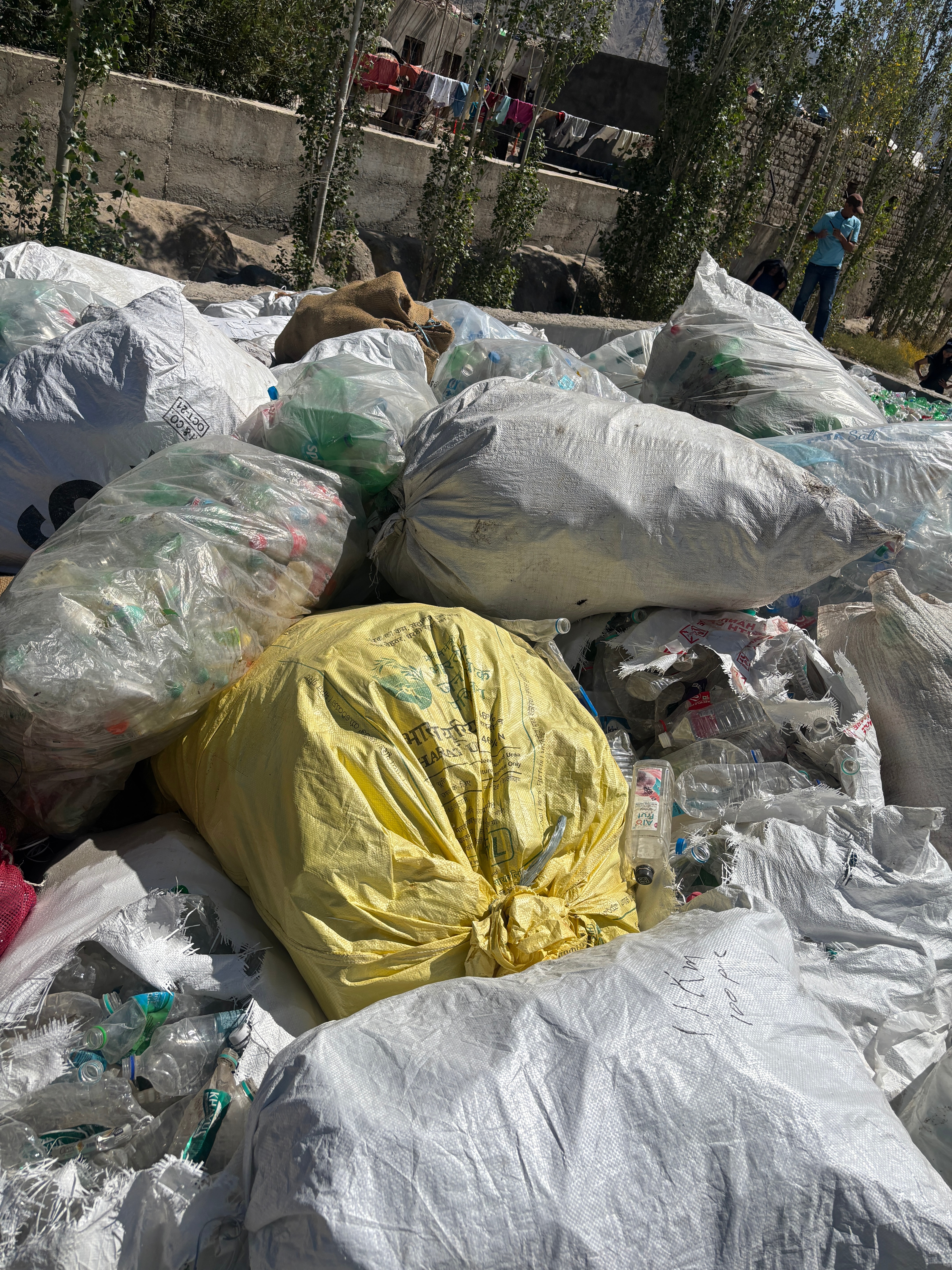 A collection of PET bottles gathered by schools across Ladakh as part of the Ladakh Marathon’s sustainability initiative (Aditya Maheshwari) A collection of PET bottles gathered by schools across Ladakh as part of the Ladakh Marathon’s sustainability initiative (Aditya Maheshwari)