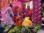 Gram it: With Ganesh Mahotsav being celebrated with much excitement across Delhi-NCR, the festivities have filled the city’s air with emotions that the lensman are endeavouring to capture. Here’s how some devotees participated in a recent procession that celebrated the Dudheshwar Nath Ganpati Laddu Mahotsav in Ghaziabad.