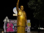 A group of seven to eight people from Sharan Sirasagi village brought the statue to the spot late on Wednesday and installed it in the public space.