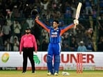 Abhishek Sharma, after his century against Afghanistan.