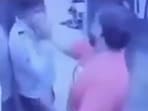 According to police, the incident took place on Tuesday night after a man in his 30s, a resident of a society in Sector 1, Greater Noida West, parked his car allegedly in the no parking area. (HT Photo/Video grab)
