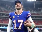 Josh Allen is the Bills quarterback, 2024 NFL MVP, $330 million contract holder, and husband of Hailee Steinfeld.(Photo by Tim Warner / GETTY IMAGES NORTH AMERICA / Getty Images via AFP)