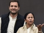 Congress leader Rahul Gandhi and West Bengal Chief Minister Mamata Banerjee (Sanjeev Verma/HT FILE PHOTO)