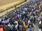 A huge rush of commuters is seen at Rajiv Chowk Metro Station as passengers turn to the Delhi Metro amid the ongoing strike by Delhi Transport Corporation (DTC) personnel in New Delhi, India, on Friday, September 18, 2026. 