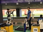 Indian shooters train at Aichi General Shooting Range. (HT Photo)