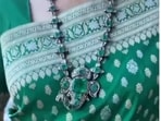 Standing against the golden twilight skyline on her Antilia balcony, Nita Ambani delivered a fashion moment before bidding farewell to Lord Ganesha. (Instagram/ nitamukeshambani)