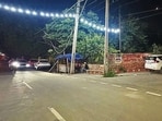 The spot where the vending zone was to come up near Chand Cinema in Ludhiana on Thursday. (HT)
