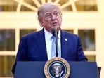 Donald Trump speaks during a Rose Garden dinner at the White House in Washington, DC, US, on Thursday, Sept. 17.