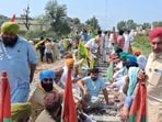 Twenty trains were affected in Punjab on Thursday as farmers staged a six-hour statewide ‘rail roko’ agitation, disrupting traffic at five locations. The protest was called off in the evening after the Kisan Mazdoor Morcha (KMM) after authorities fixed their meeting with Punjab agriculture minister Gurmeet Singh Khudian on September 24. (Sanjeev Kumar/HT)