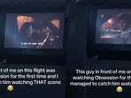 Actor Michael Johnston reacts to the passenger’s ‘Obsession’ moment.