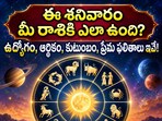 ఈ శనివారం మీ రాశికి ఎలా ఉంది? ఉద్యోగం, ఆర్థికం, కుటుంబం, ప్రేమ ఫలితాలు ఇవే!(AI)