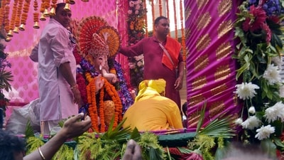 Gram it: With Ganesh Mahotsav being celebrated with much excitement across Delhi-NCR, the festivities have filled the city’s air with emotions that the lensman are endeavouring to capture. Here’s how some devotees participated in a recent procession that celebrated the Dudheshwar Nath Ganpati Laddu Mahotsav in Ghaziabad. (Photo: Sakib Ali/HT)