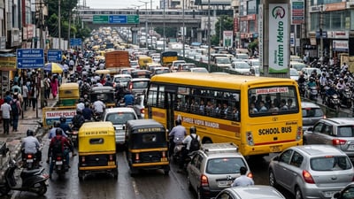 Bengaluru traffic woes: A former NRI shares his experience. (Representational image generated using AI) Bengaluru traffic woes: A former NRI shares his experience. (Representational image generated using AI)