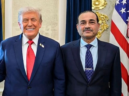 US President Donald Trump during a meeting with Pakistan Prime Minister Shehbaz Sharif and Field Marshal Asim Munir at the White House, in Washington, DC, US, Sept. 26, 2025. (Image: PTI)

