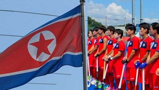 The North Korea national anthem was played during South Korea's hockey match at Asian Games 2026.(AP/AFP)