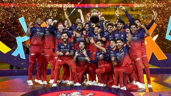 RCB celebrate their IPL win in 2026