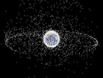 An illustration of space debris in Low Earth Orbit. There are millions of manmade objects floating about up there, from massive dead satellites and rocket stages to tiny flecks of paint. (NASA)