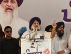 During his address, the SAD leader further unveiled various welfare and development promises including  <span class='webrupee'>₹</span>1 lakh Shagun scheme,  <span class='webrupee'>₹</span>3,100 old-age pension among others. (HT)
