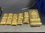 Eleven gold bars recovered during baggage inspection at Delhi airport. 