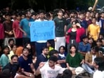 IIT Bombay students stage protest at main gate.