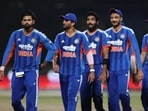 The Indian team after the Afghanistan series. The Indian team after the Afghanistan series.