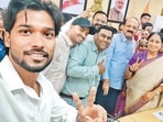 The team, with CM Rekha Gupta and minister Ashish Sood. (HT Photo)