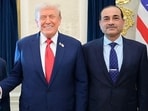 Pakistan Army Chief and Field Marshal Syed Asim Munir (right) posing with US President Donald Trump at the White House in Washington, DC. 