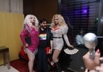 (L-R) Drag queen Lush Monsoon with Keshav Suri and Hash Brownie 