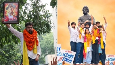 দিল্লি বিশ্ববিদ্যালয়ের ছাত্র সংসদ নির্বাচনের চারটি কেন্দ্রীয় পদের মধ্যে তিনটিতেই এবিভিপি জিতল। অপর পদে জিতলেন নির্দল প্রার্থী। (ছবি সৌজন্যে এএনআই এবং ABVP) দিল্লি বিশ্ববিদ্যালয়ের ছাত্র সংসদ নির্বাচনের চারটি কেন্দ্রীয় পদের মধ্যে তিনটিতেই এবিভিপি জিতল। অপর পদে জিতলেন নির্দল প্রার্থী। (ছবি সৌজন্যে এএনআই এবং ABVP)
