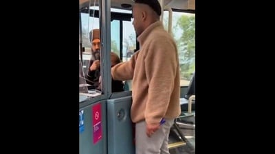 The bus driver was treated for minor injuries by paramedics, and no one else is believed to have been injured during the incident, officers said. (HT) The bus driver was treated for minor injuries by paramedics, and no one else is believed to have been injured during the incident, officers said. (HT)