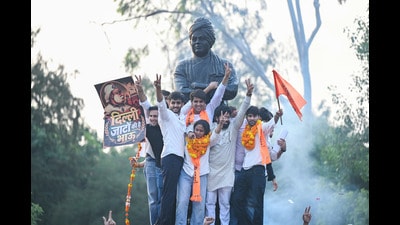 The results are also significant because it is for the first time since 2015 that the NSUI will not hold a central post in the DUSU. (Ishant Chauhan/HT) The results are also significant because it is for the first time since 2015 that the NSUI will not hold a central post in the DUSU. (Ishant Chauhan/HT)