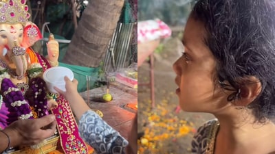 Child gets emotional during Ganpati visarjan. (Instagram/@maahideepalikiheer) Child gets emotional during Ganpati visarjan. (Instagram/@maahideepalikiheer)