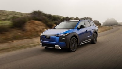 The 2026 Subaru Trailseeker ($48,005, as tested) is a midsize, two-row electric SUV sharing a platform with Toyota’s bZ Woodland. The standard-equipment roof rails have a 176-pound dynamic capacity. The 2026 Subaru Trailseeker ($48,005, as tested) is a midsize, two-row electric SUV sharing a platform with Toyota’s bZ Woodland. The standard-equipment roof rails have a 176-pound dynamic capacity.