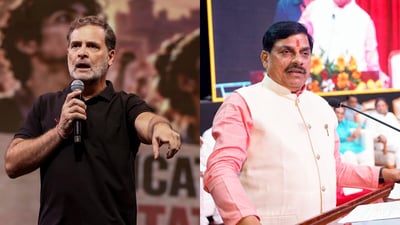 Congress MP Rahul Gandhi questioned the "system" at an event in Indore. Later, MP CM Mohan Yadav hit back at the Lok Sabha LoP. (PTI/ANI) Congress MP Rahul Gandhi questioned the "system" at an event in Indore. Later, MP CM Mohan Yadav hit back at the Lok Sabha LoP. (PTI/ANI)
