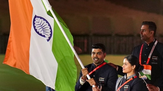India's double Olympic medalist from Paris 2024 Manu Bhaker and kabaddi player Pawan Sehrawat lead the contingent.