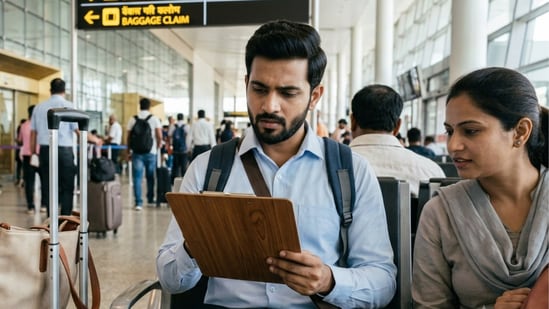 Traveller questions health self-declaration form at Mumbai airport