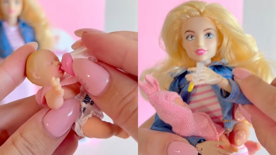 Viral video shows a doll with a baby inside its stomach.
