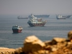 Vessels near the Strait of Hormuz.