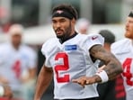 Emeka Egbuka is playing against the Browns, while his slow start has left fantasy football managers frustrated with his production.(Photo by Mike Carlson / GETTY IMAGES NORTH AMERICA / Getty Images via AFP)