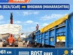 రైలులో కలప గుజ్జు రవాణా