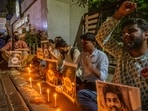 Students hold candles in memory of IIT Bombay student who died by suicide in Mumbai