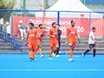 India defeated Indonesia 13-1 in the men's hockey Pool A tie on Sunday. 
