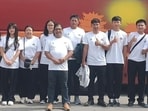 International master Atanu Lahiri (standing centre/captain) with the Bhutan team at the 2026 Fide Chess Olympiad in Samarkand. (FIDE)